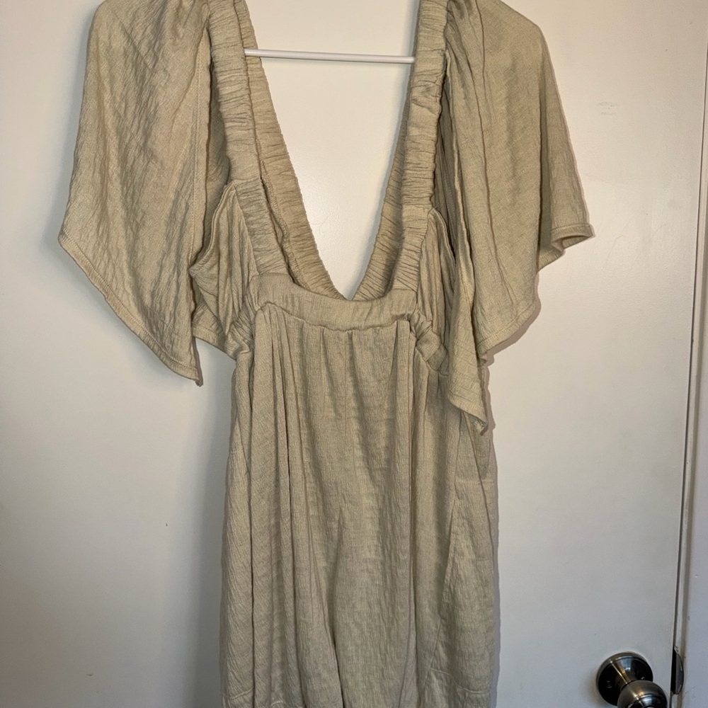 Free People Cream V-Neck Romper Size Small - Picture 3 of 6